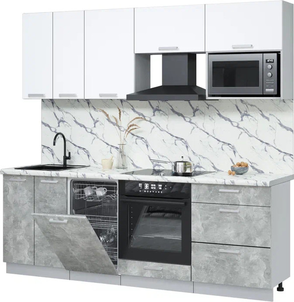 Кухонный гарнитур Интерлиния Мила Лайт 2.25-ПМ4  - фото