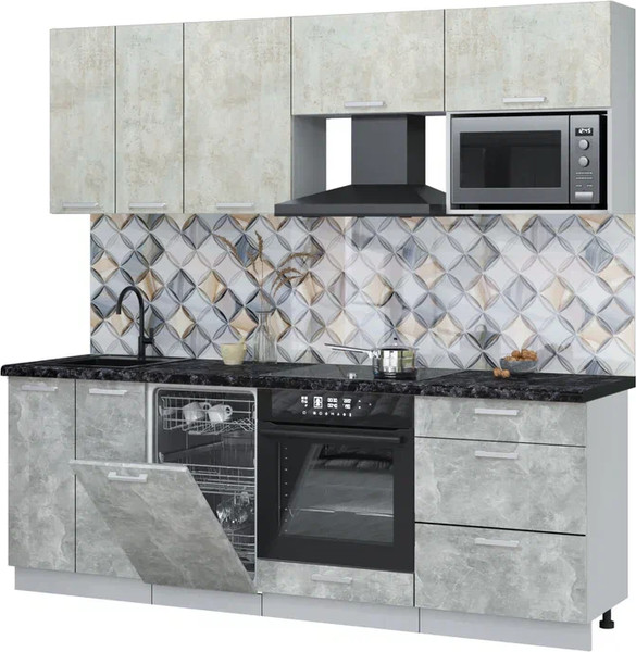 Кухонный гарнитур Интерлиния Мила Лайт 2.25-ПМ4  - фото