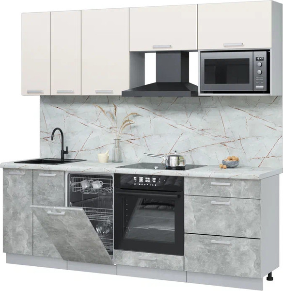 Кухонный гарнитур Интерлиния Мила Лайт 2.25-ПМ4  - фото