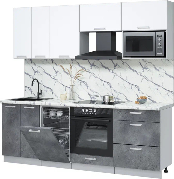 Кухонный гарнитур Интерлиния Мила Лайт 2.25-ПМ4 - фото