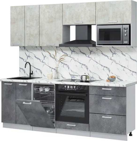 Кухонный гарнитур Интерлиния Мила Лайт 2.25-ПМ4  - фото