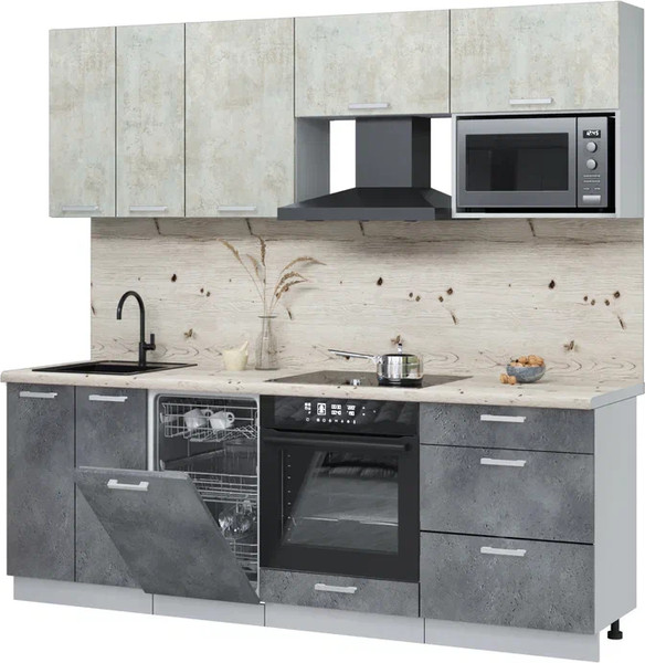 Кухонный гарнитур Интерлиния Мила Лайт 2.25-ПМ4  - фото