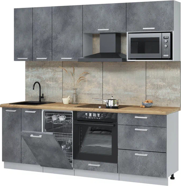 Кухонный гарнитур Интерлиния Мила Лайт 2.25-ПМ4  - фото