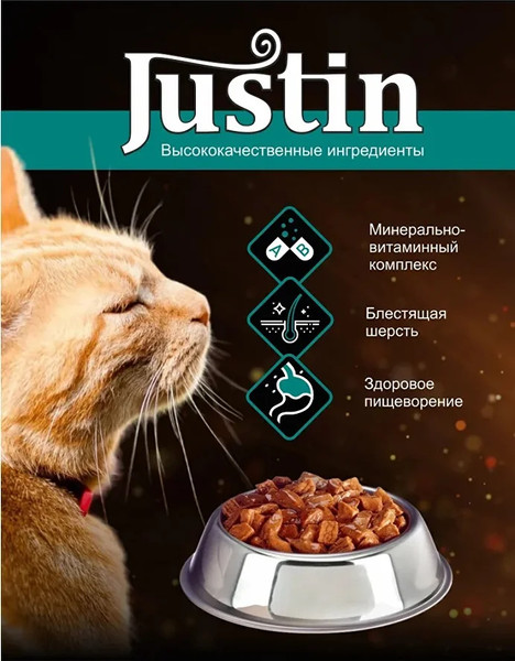 Влажный корм для кошек Justin Курица в соусе