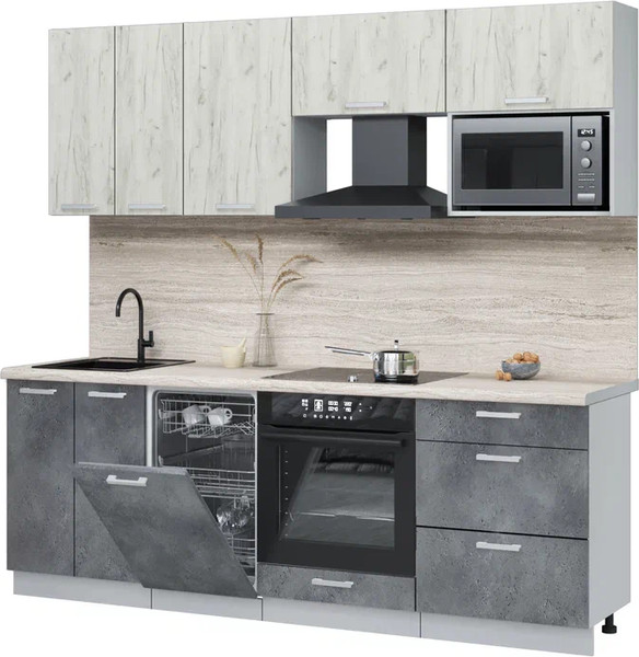 Кухонный гарнитур Интерлиния Мила Лайт 2.25-ПМ4  - фото