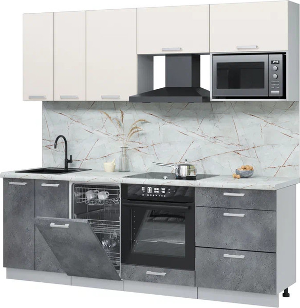 Кухонный гарнитур Интерлиния Мила Лайт 2.25-ПМ4  - фото