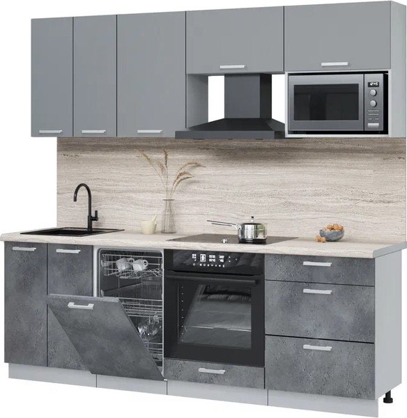 Кухонный гарнитур Интерлиния Мила Лайт 2.25-ПМ4  - фото