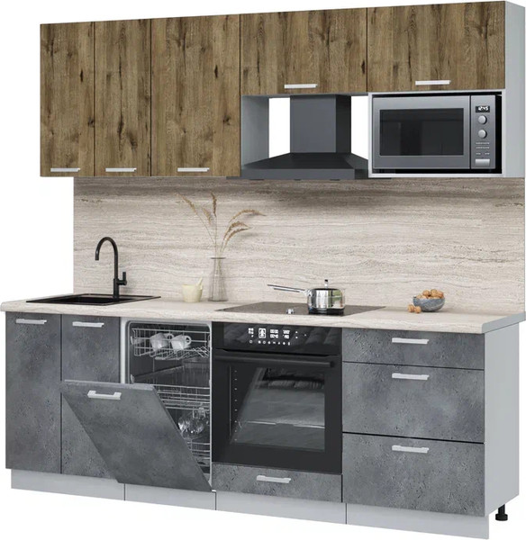 Кухонный гарнитур Интерлиния Мила Лайт 2.25-ПМ4  - фото