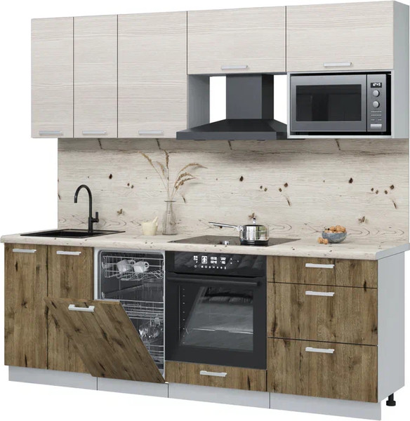 Кухонный гарнитур Интерлиния Мила Лайт 2.25-ПМ4  - фото