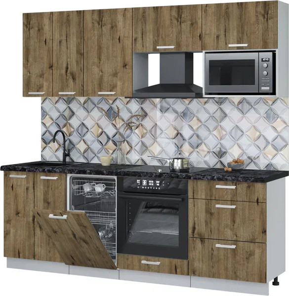 Кухонный гарнитур Интерлиния Мила Лайт 2.25-ПМ4  - фото