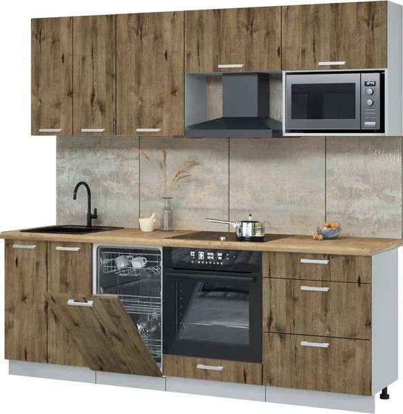 Кухонный гарнитур Интерлиния Мила Лайт 2.25-ПМ4  - фото