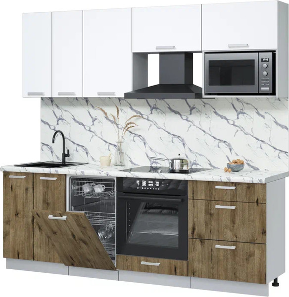 Кухонный гарнитур Интерлиния Мила Лайт 2.25-ПМ4  - фото