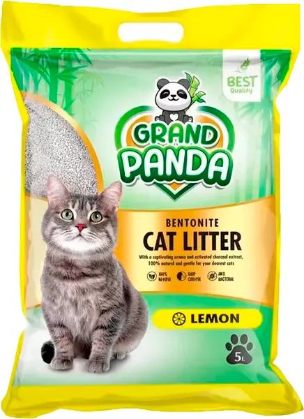 Наполнитель для туалета GRAND PANDA Бентонитовый Лимон - фото