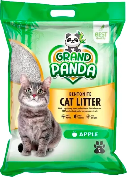 Наполнитель для туалета GRAND PANDA Бентонитовый Яблоко - фото