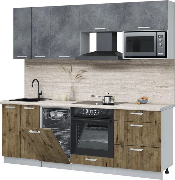 Кухонный гарнитур Интерлиния Мила Лайт 2.25-ПМ4  - фото