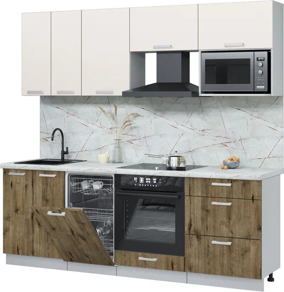 Кухонный гарнитур Интерлиния Мила Лайт 2.25-ПМ4  - фото