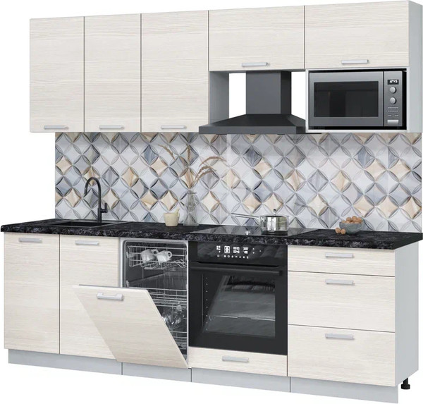 Кухонный гарнитур Интерлиния Мила Лайт 2.45-ПМ4  - фото