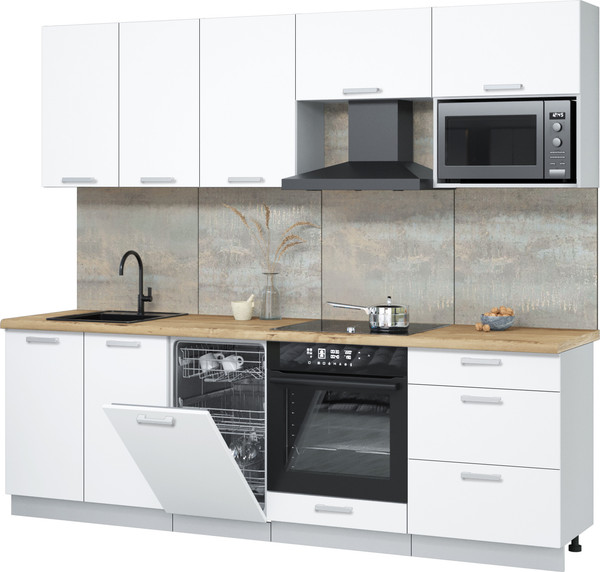 Кухонный гарнитур Интерлиния Мила Лайт 2.45-ПМ4  - фото