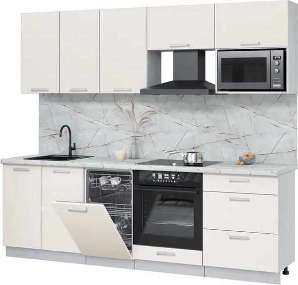 Кухонный гарнитур Интерлиния Мила Лайт 2.45-ПМ4  - фото