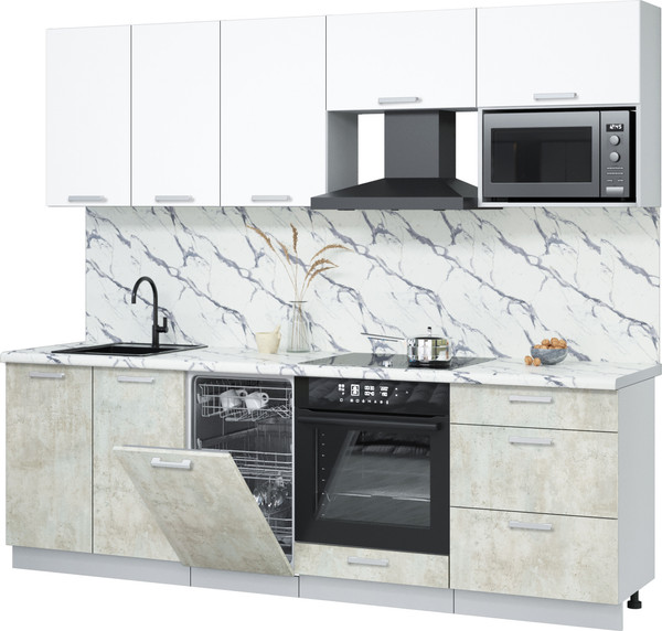 Кухонный гарнитур Интерлиния Мила Лайт 2.45-ПМ4  - фото