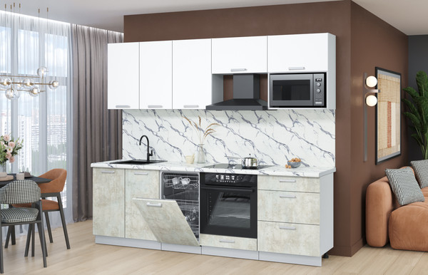 Кухонный гарнитур Интерлиния Мила Лайт 2.45-ПМ4 