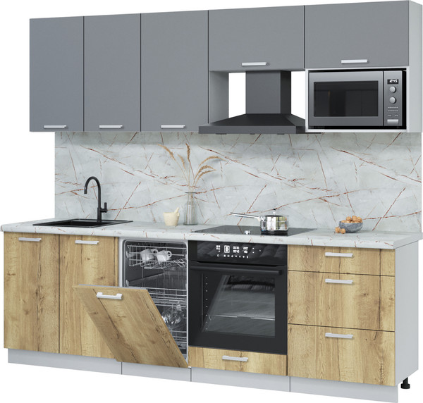 Кухонный гарнитур Интерлиния Мила Лайт 2.45-ПМ4  - фото