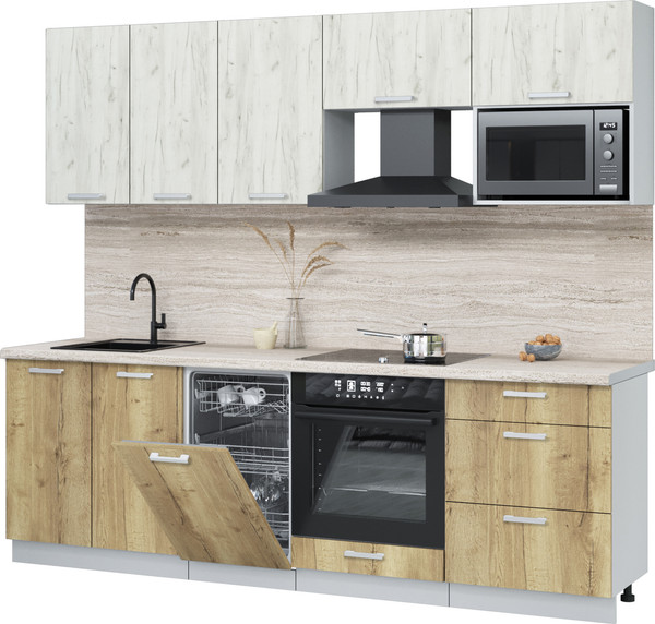 Кухонный гарнитур Интерлиния Мила Лайт 2.45-ПМ4  - фото