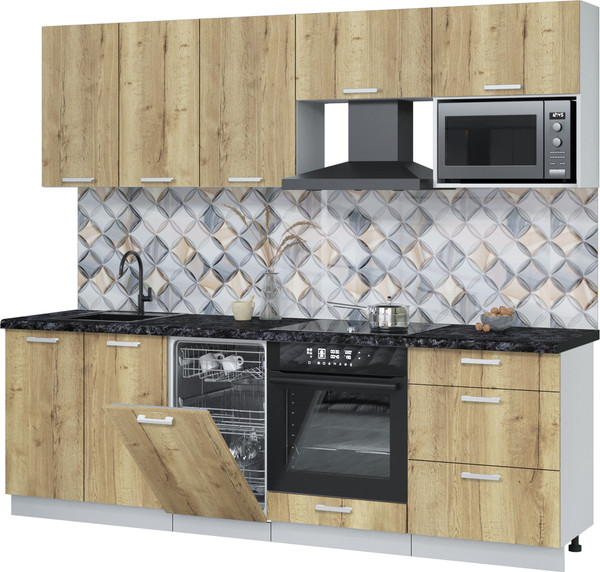 Кухонный гарнитур Интерлиния Мила Лайт 2.45-ПМ4  - фото