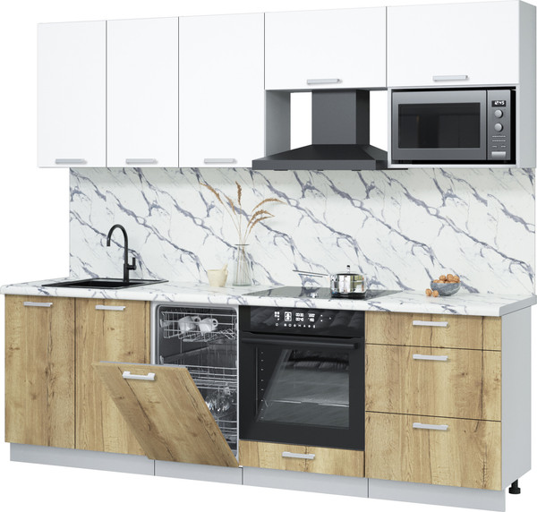 Кухонный гарнитур Интерлиния Мила Лайт 2.45-ПМ4  - фото