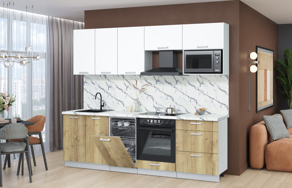 Кухонный гарнитур Интерлиния Мила Лайт 2.45-ПМ4 