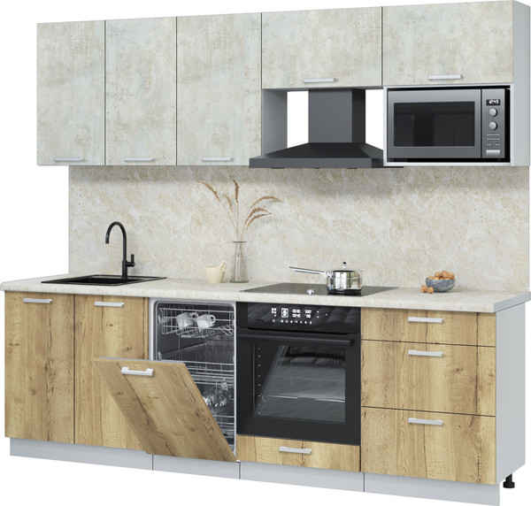 Кухонный гарнитур Интерлиния Мила Лайт 2.45-ПМ4  - фото