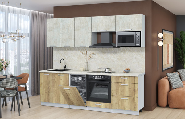 Кухонный гарнитур Интерлиния Мила Лайт 2.45-ПМ4 