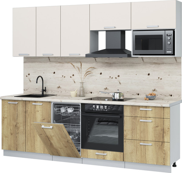 Кухонный гарнитур Интерлиния Мила Лайт 2.45-ПМ4  - фото