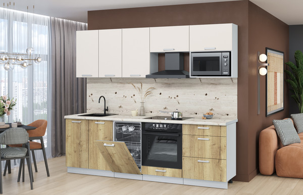 Кухонный гарнитур Интерлиния Мила Лайт 2.45-ПМ4 