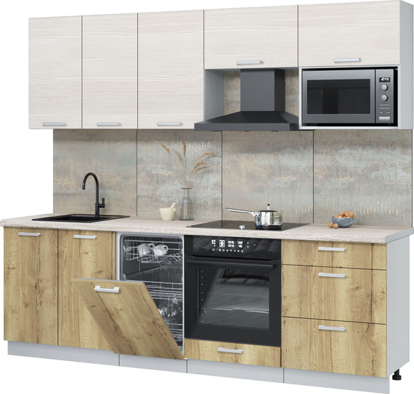 Кухонный гарнитур Интерлиния Мила Лайт 2.45-ПМ4  - фото