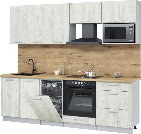 Кухонный гарнитур Интерлиния Мила Лайт 2.45-ПМ4  - фото