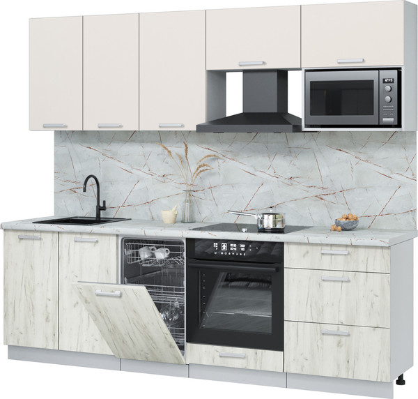 Кухонный гарнитур Интерлиния Мила Лайт 2.45-ПМ4  - фото