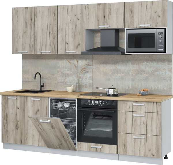 Кухонный гарнитур Интерлиния Мила Лайт 2.45-ПМ4  - фото