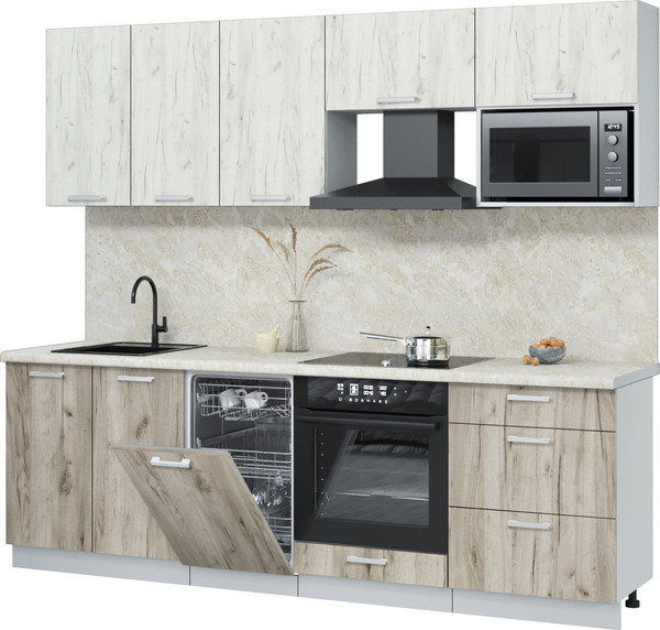 Кухонный гарнитур Интерлиния Мила Лайт 2.45-ПМ4  - фото