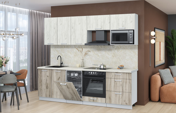 Кухонный гарнитур Интерлиния Мила Лайт 2.45-ПМ4 