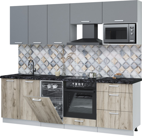 Кухонный гарнитур Интерлиния Мила Лайт 2.45-ПМ4  - фото