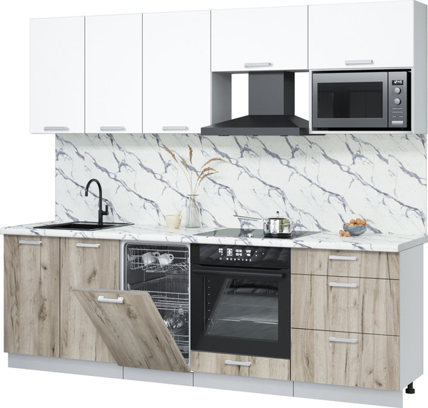 Кухонный гарнитур Интерлиния Мила Лайт 2.45-ПМ4  - фото