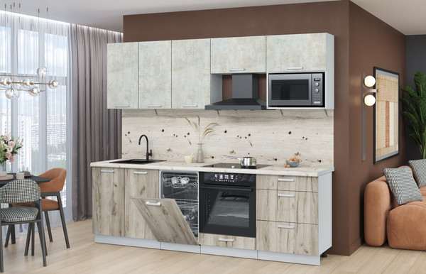 Кухонный гарнитур Интерлиния Мила Лайт 2.45-ПМ4 