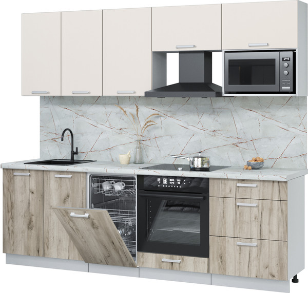 Кухонный гарнитур Интерлиния Мила Лайт 2.45-ПМ4  - фото