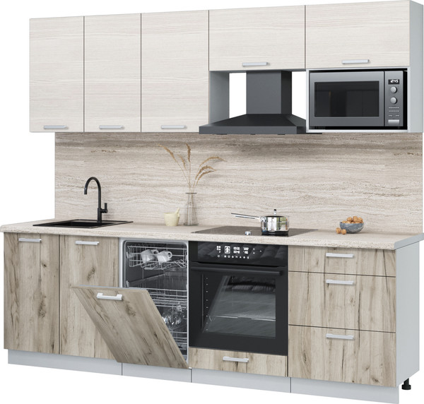 Кухонный гарнитур Интерлиния Мила Лайт 2.45-ПМ4  - фото