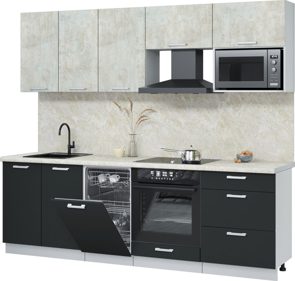 Кухонный гарнитур Интерлиния Мила Лайт 2.45-ПМ4  - фото