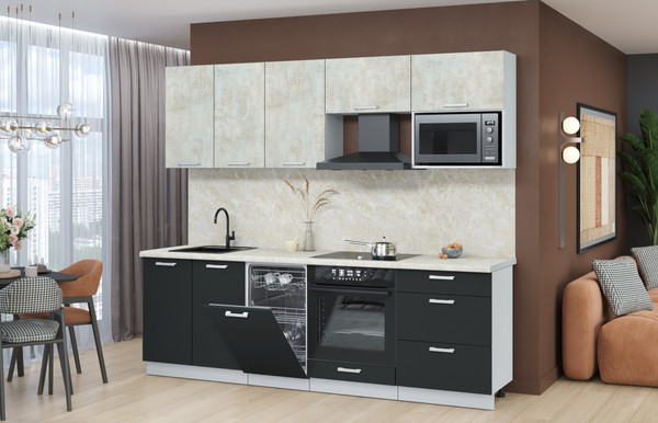 Кухонный гарнитур Интерлиния Мила Лайт 2.45-ПМ4 