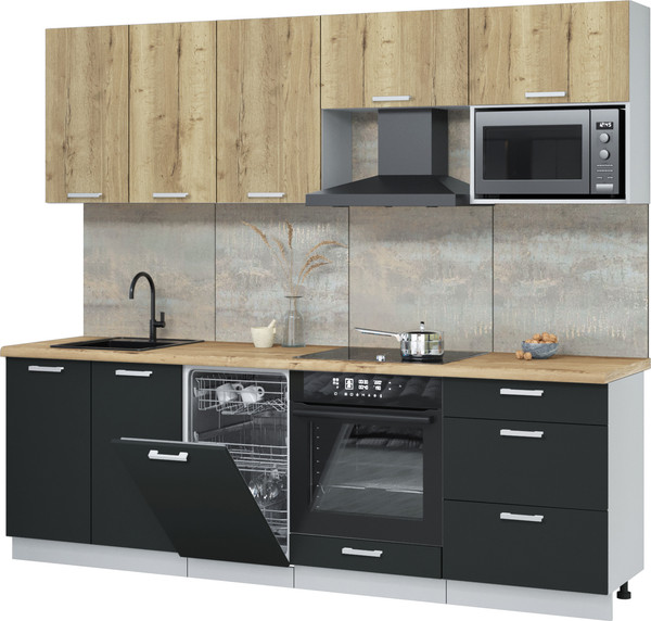 Кухонный гарнитур Интерлиния Мила Лайт 2.45-ПМ4  - фото