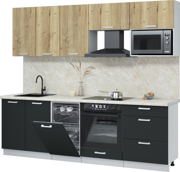 Кухонный гарнитур Интерлиния Мила Лайт 2.45-ПМ4  - фото