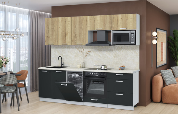 Кухонный гарнитур Интерлиния Мила Лайт 2.45-ПМ4 